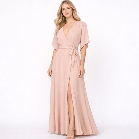 Reformation Winslow Wrap Maxi Dress in Blush Pink US XS NWT - Picture 1 of 9